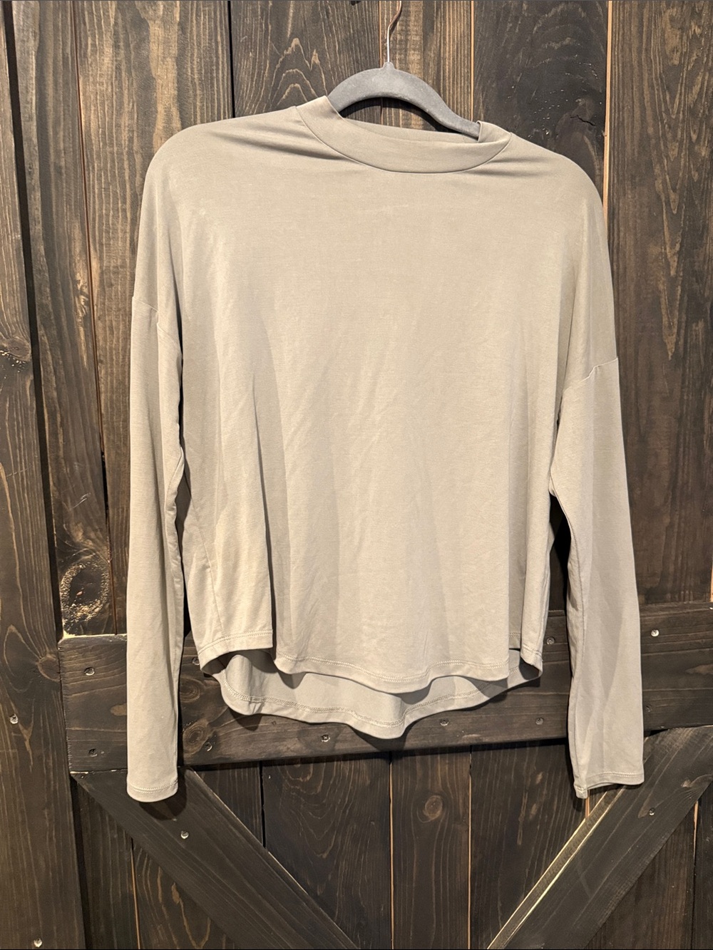 Madewell Soft Crewneck Long-Sleeve Top in Light Taupe